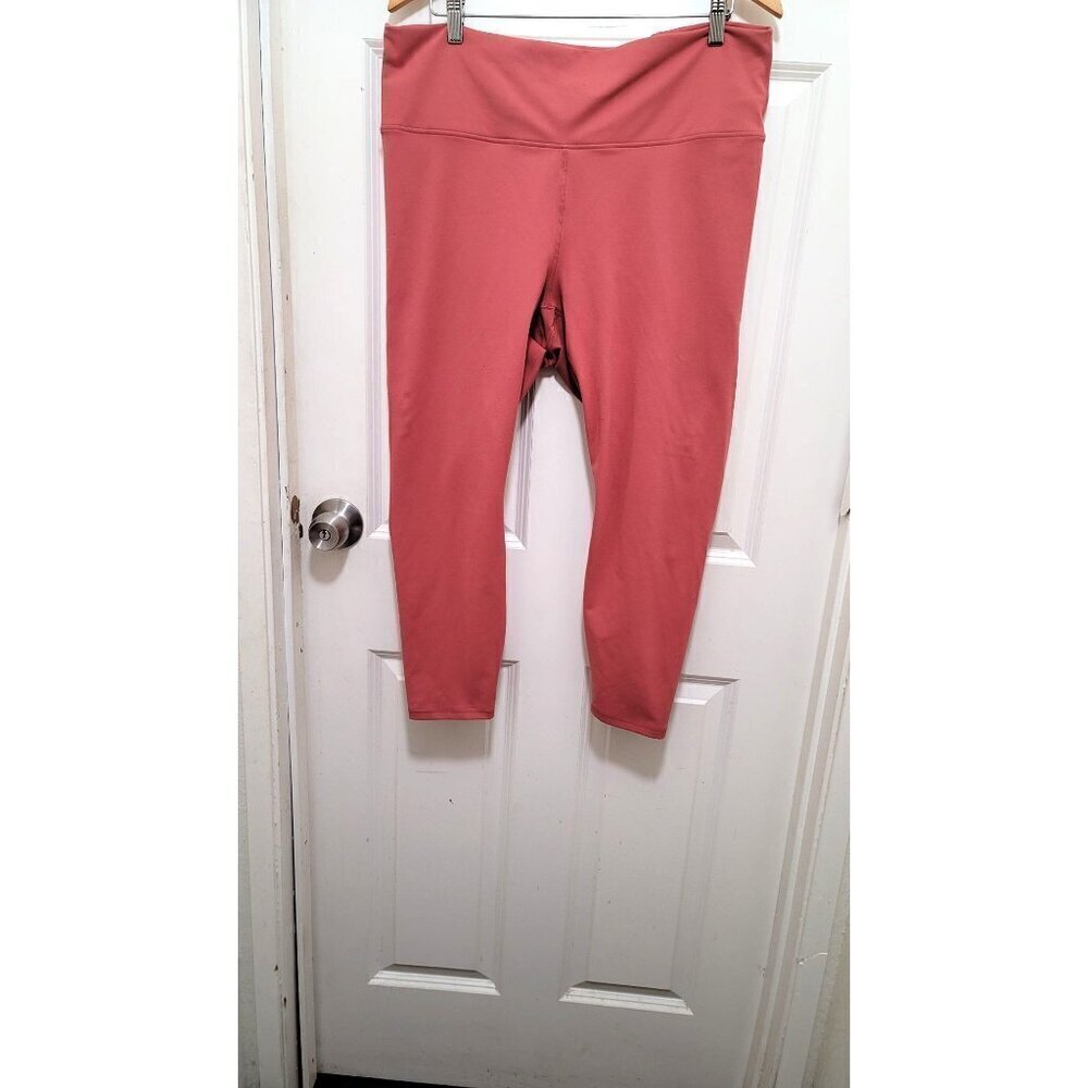 Fabletics PowerHold Leggings Womens XL Pink Lattice Back High Waist Cropped